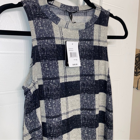 HeartSoul Navy and Cream Plaid Midi Dress - Picture 8 of 8